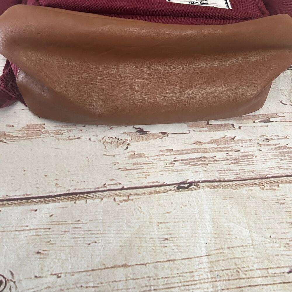HERSCHEL SUPPLY CO Pop Quiz Backpack Burgundy Tan Laptop Sleeve Academia - Picture 6 of 9